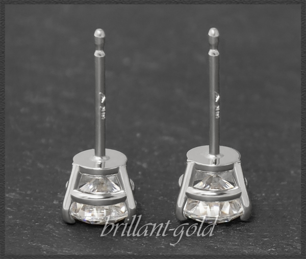 Brillant Ohrstecker 585 Weißgold; 1,51ct, River, Si2